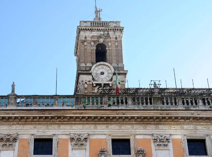 Torre campanaria del palazzo Senatorio in Campidoglio (Immagine di repertorio)