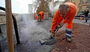 Lavori per il Giubileo di Roma a piazza della Repubblica e Ponte dell'Industria