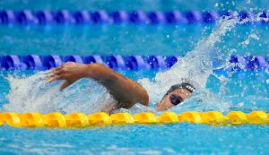 Simona Quadarella durante la gara degli 800m stile libero ai Mondiali di Nuoto 2023