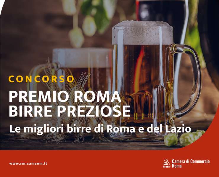 La locandina del concorso "Premio Roma Birre Preziose" (Foto dal profilo Facebook di Camera di Commercio Roma)