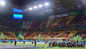 L'Air Albania Stadium nella finale della UEFA Europa Conference League (Foto dal profilo Facebook dell'AS Roma)