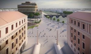 Giubileo 2025, rendering del progetto per Piazza Pia pedonale. Roma-CronacaLive.it