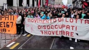 Corteo contro il taglio al reddito di cittadinanza organizzato da 7 Novembre.