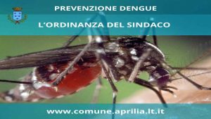 Casi di dengue ad Aprilia. Fonte Facebook.com, pag uff Comune di Aprilia