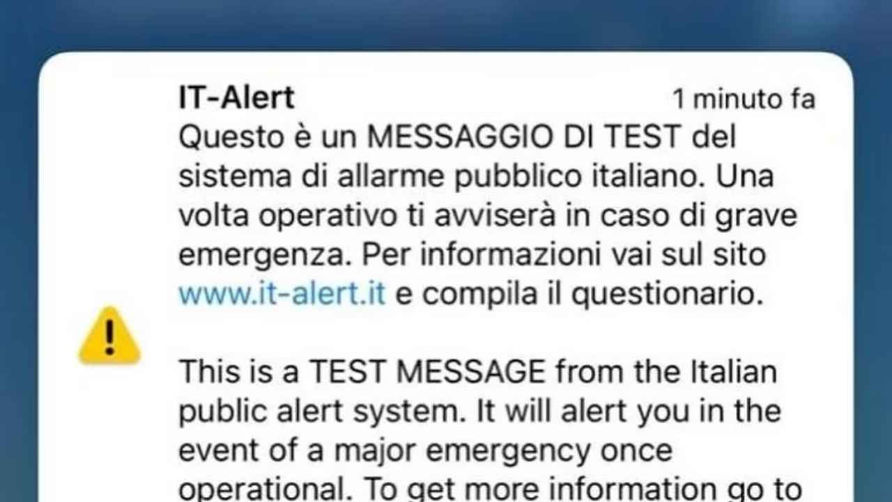 Test It-Alert nel Lazio