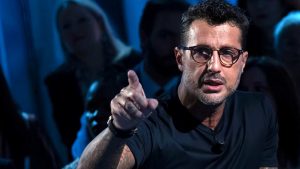 Fabrizio Corona ospite della trasmissione di Raitre Avanti Popolo, condotta da Nunzia De Girolamo, Roma