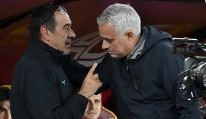 Scontro Sarri-Mourinho prima del derby Lazio-Roma