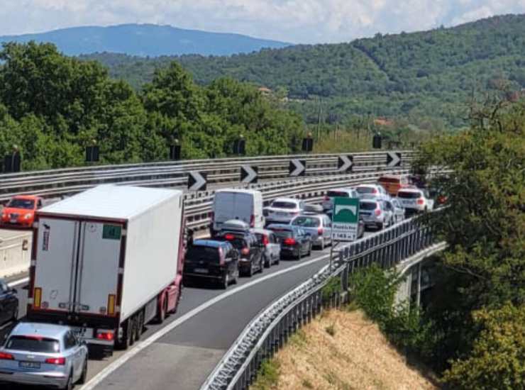 Il tratto dell'A1 chiuso tra Arezzo e Monte San Savino (Immagine di repertorio)