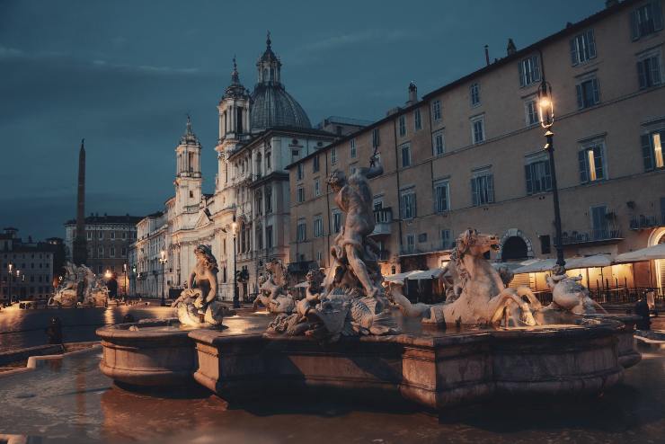 Fontana di Nettuno in Piazza Navona, Roma 