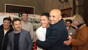 Spalletti in visita alla Comunità di Sant'Egidio a Roma