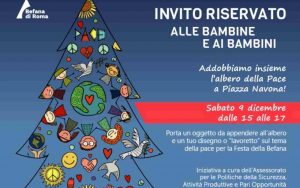 Allestimento albero della 'Pace' a Piazza Navona